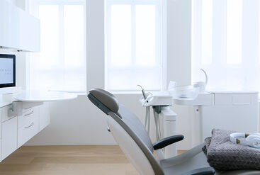 Dental treatment center in a practice.
