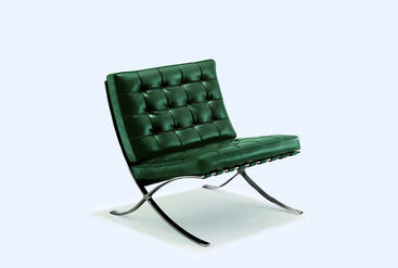 Green leather designer chair